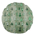 Green Christmas Trees, Cute, Doodle Large 18  Premium Flano Round Cushions