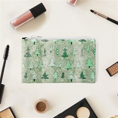 Green Christmas Trees, Cute, Doodle Cosmetic Bag (XS) from ArtsNow.com Front