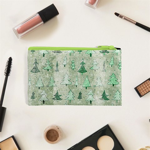 Green Christmas Trees, Cute, Doodle Cosmetic Bag (XS) from ArtsNow.com Back