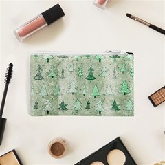 Green Christmas Trees, Cute, Doodle Cosmetic Bag (XS) from ArtsNow.com Back