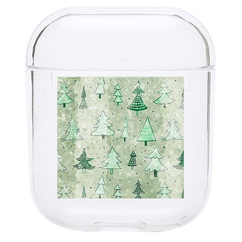 Green Christmas Trees, Cute, Doodle Hard PC AirPods 1/2 Case from ArtsNow.com Front