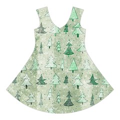 Green Christmas Trees, Cute, Doodle Short Sleeve V Front