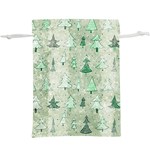 Green Christmas Trees, Cute, Doodle Lightweight Drawstring Pouch (XL)