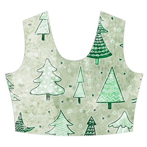 Green Christmas Trees, Cute, Doodle Women s Crop Top Pleated Skater Rave Skirt from ArtsNow.com Front