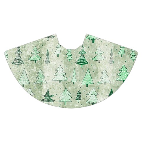 Green Christmas Trees, Cute, Doodle Women s Crop Top Pleated Skater Rave Skirt from ArtsNow.com Skirt Front