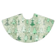 Green Christmas Trees, Cute, Doodle Women s Crop Top Pleated Skater Rave Skirt from ArtsNow.com Skirt Front