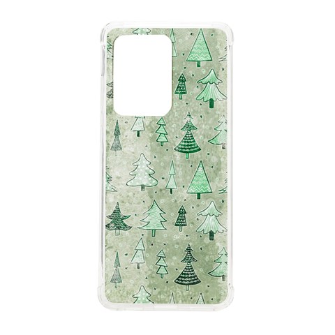 Green Christmas Trees, Cute, Doodle Samsung Galaxy S20 Ultra 6.9 Inch TPU UV Case from ArtsNow.com Front