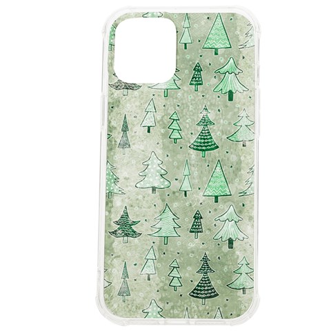 Green Christmas Trees, Cute, Doodle iPhone 12 Pro max TPU UV Print Case from ArtsNow.com Front