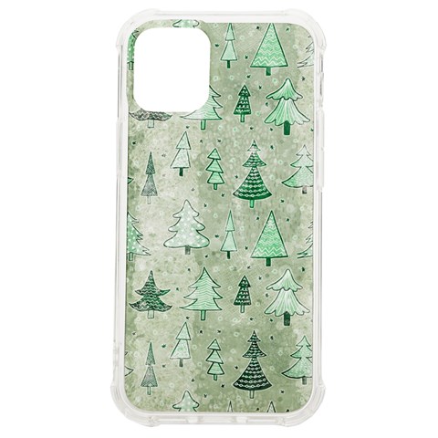 Green Christmas Trees, Cute, Doodle iPhone 12 mini TPU UV Print Case	 from ArtsNow.com Front