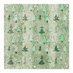 Green Christmas Trees, Cute, Doodle Banner and Sign 3  x 3 