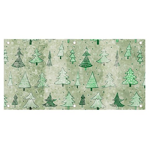 Green Christmas Trees, Cute, Doodle Banner and Sign 4  x 2  from ArtsNow.com Front