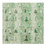 Green Christmas Trees, Cute, Doodle Banner and Sign 4  x 4 