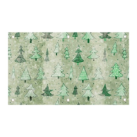 Green Christmas Trees, Cute, Doodle Banner and Sign 5  x 3  from ArtsNow.com Front