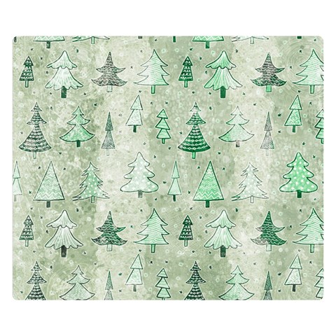 Green Christmas Trees, Cute, Doodle Premium Plush Fleece Blanket (Small) from ArtsNow.com 50 x40  Blanket Front