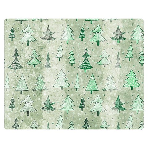 Green Christmas Trees, Cute, Doodle Premium Plush Fleece Blanket (Medium) from ArtsNow.com 60 x50  Blanket Front