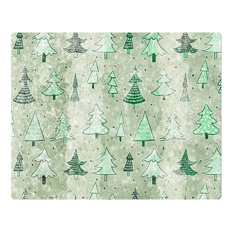 Green Christmas Trees, Cute, Doodle Premium Plush Fleece Blanket (Large) from ArtsNow.com 80 x60  Blanket Front