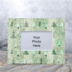 Green Christmas Trees, Cute, Doodle White Tabletop Photo Frame 4 x6 