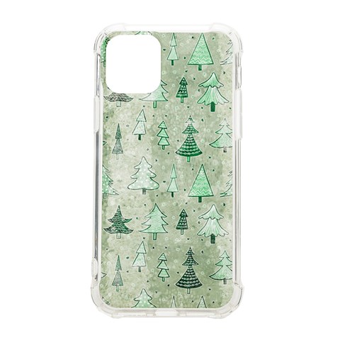 Green Christmas Trees, Cute, Doodle iPhone 11 Pro 5.8 Inch TPU UV Print Case from ArtsNow.com Front