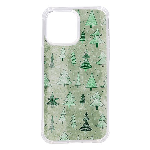 Green Christmas Trees, Cute, Doodle iPhone 14 Pro Max TPU UV Print Case from ArtsNow.com Front