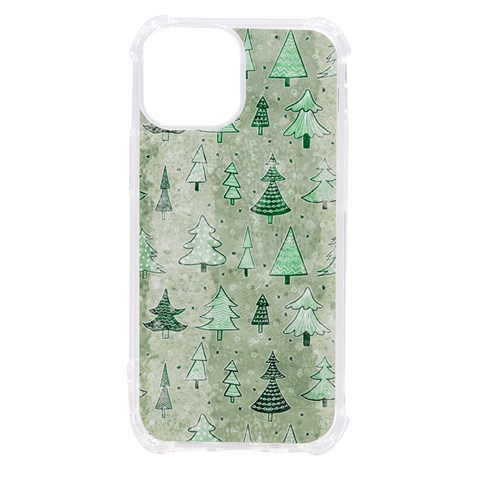 Green Christmas Trees, Cute, Doodle iPhone 13 mini TPU UV Print Case from ArtsNow.com Front