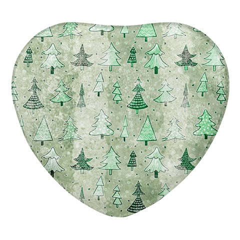 Green Christmas Trees, Cute, Doodle Heart Glass Fridge Magnet (4 pack) from ArtsNow.com Front