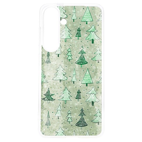 Green Christmas Trees, Cute, Doodle Samsung Galaxy S24 6.2 Inch TPU UV Case from ArtsNow.com Front