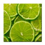 Lime Slices Close Up, Fresh, Fruit, Green Lemon Tile Coaster