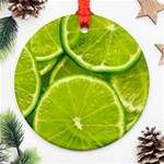 Lime Slices Close Up, Fresh, Fruit, Green Lemon Ornament (Round)