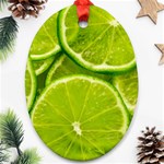 Lime Slices Close Up, Fresh, Fruit, Green Lemon Ornament (Oval)