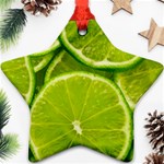 Lime Slices Close Up, Fresh, Fruit, Green Lemon Ornament (Star)