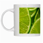 Lime Slices Close Up, Fresh, Fruit, Green Lemon White Mug