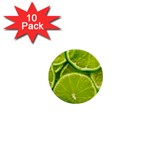 Lime Slices Close Up, Fresh, Fruit, Green Lemon 1  Mini Buttons (10 pack) 