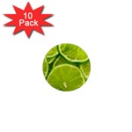 Lime Slices Close Up, Fresh, Fruit, Green Lemon 1  Mini Magnet (10 pack) 