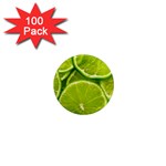 Lime Slices Close Up, Fresh, Fruit, Green Lemon 1  Mini Magnets (100 pack) 