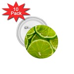 Lime Slices Close Up, Fresh, Fruit, Green Lemon 1.75  Buttons (10 pack)