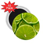 Lime Slices Close Up, Fresh, Fruit, Green Lemon 2.25  Magnets (10 pack) 