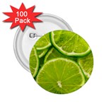 Lime Slices Close Up, Fresh, Fruit, Green Lemon 2.25  Buttons (100 pack) 