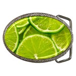 Lime Slices Close Up, Fresh, Fruit, Green Lemon Belt Buckles