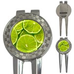 Lime Slices Close Up, Fresh, Fruit, Green Lemon 3-in-1 Golf Divots