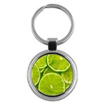 Lime Slices Close Up, Fresh, Fruit, Green Lemon Key Chain (Round)