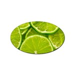 Lime Slices Close Up, Fresh, Fruit, Green Lemon Sticker (Oval)