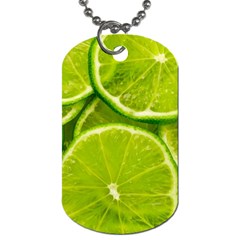 Lime Slices Close Up, Fresh, Fruit, Green Lemon Dog Tag (Two Sides) from ArtsNow.com Front