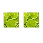 Lime Slices Close Up, Fresh, Fruit, Green Lemon Cufflinks (Square)