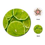 Lime Slices Close Up, Fresh, Fruit, Green Lemon Playing Cards Single Design (Round)