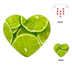 Lime Slices Close Up, Fresh, Fruit, Green Lemon Playing Cards Single Design (Heart)