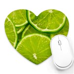 Lime Slices Close Up, Fresh, Fruit, Green Lemon Heart Mousepad