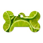 Lime Slices Close Up, Fresh, Fruit, Green Lemon Dog Tag Bone (Two Sides)