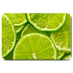 Lime Slices Close Up, Fresh, Fruit, Green Lemon Large Doormat