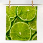 Lime Slices Close Up, Fresh, Fruit, Green Lemon Face Towel