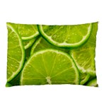 Lime Slices Close Up, Fresh, Fruit, Green Lemon Pillow Case